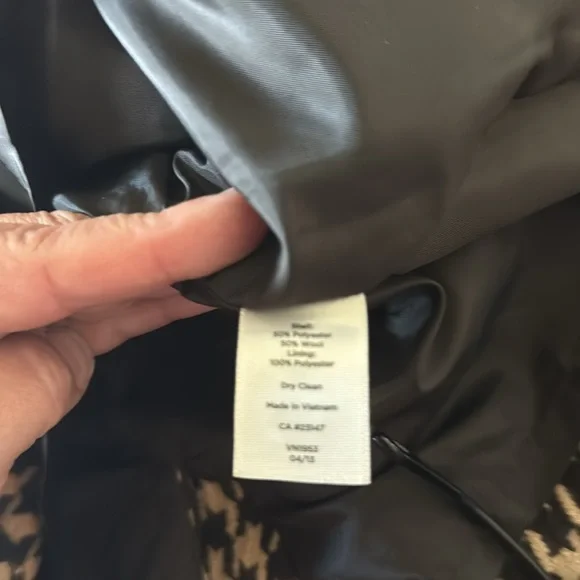 Talbots wool blend houndstooth skirt brown check size 6P - Picture 3 of 3